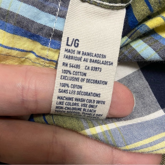 American Eagle Plaid Pearl Snap Button Down Yellow - Picture 14 of 15